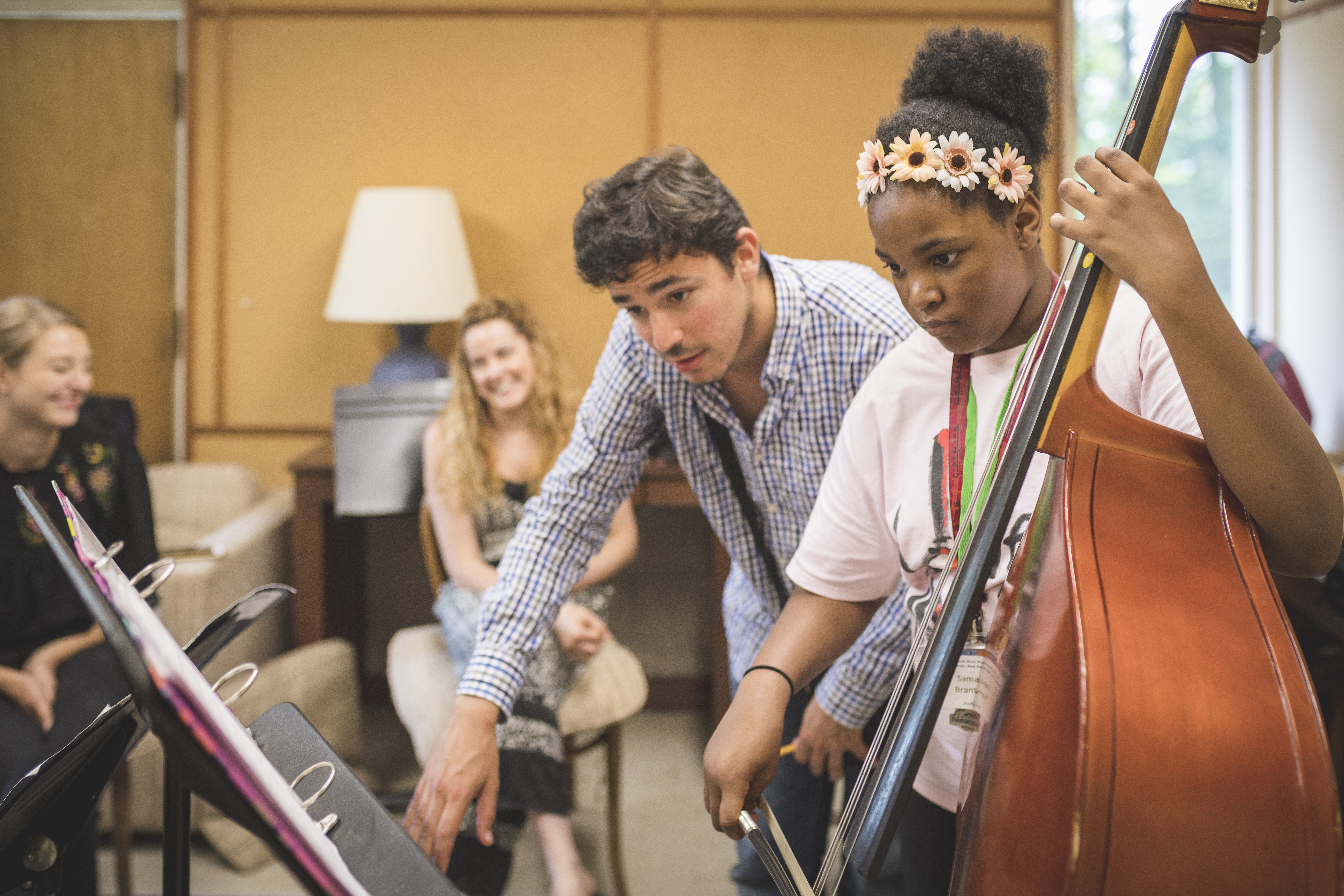 Teaching artist and student in the Music in Schools program