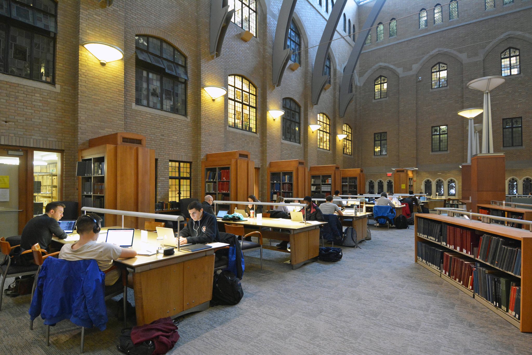 Students studying in the Gilmore Music Library