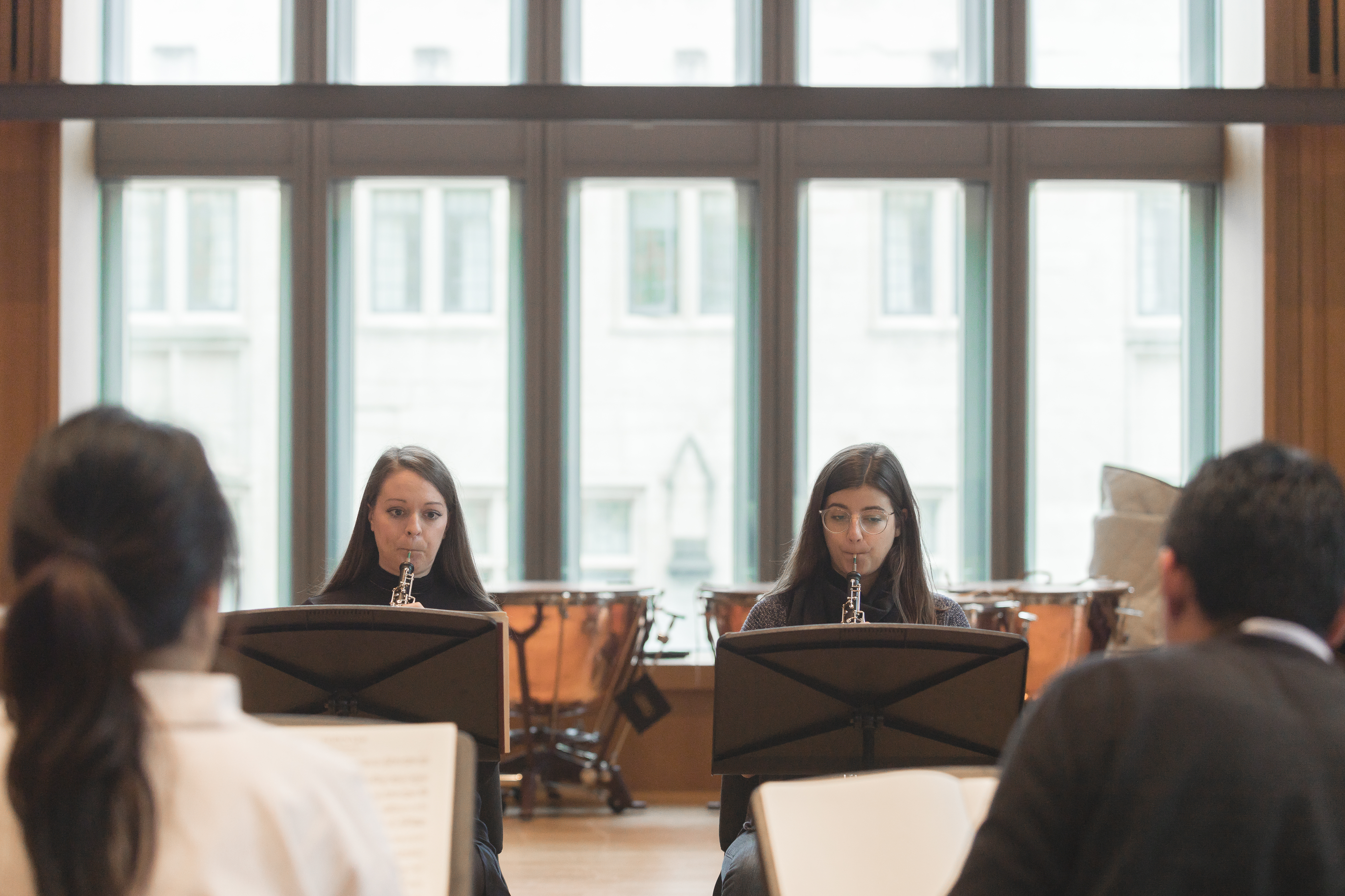 Students rehearsing in the Orchestra Rehearsal Hall
