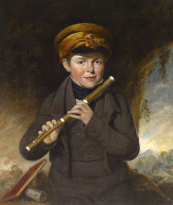The Little Flute Player, Attributed to John Opie (1761–1807). Oil on canvas. Yale Collection of Musical Instruments, Belle Skinner Collection. Restored by Andrew Petryn.
