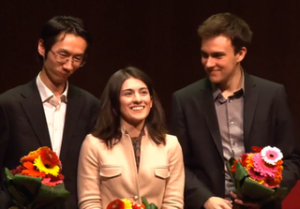From left to right: Mengie Han (3rd Prize), Mariam Batsashvili (1st Prize) Peter Klimo (2nd Prize). Copyright: Liszt Concours Utrecht