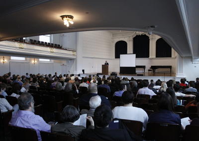 Symposium attendees in Morse Recital Hall