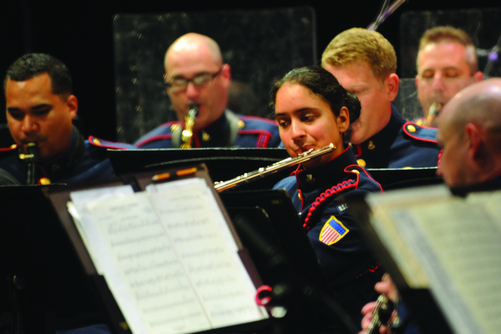 Meera Gudipati performs with the U.S. Coast Guard Band