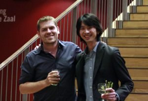 Gaudeamus Prize winner Ted Hearne, left, and runner-up Toru Nakatani