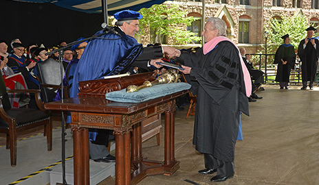 Ralph Stanley receiving his honorary doctorate