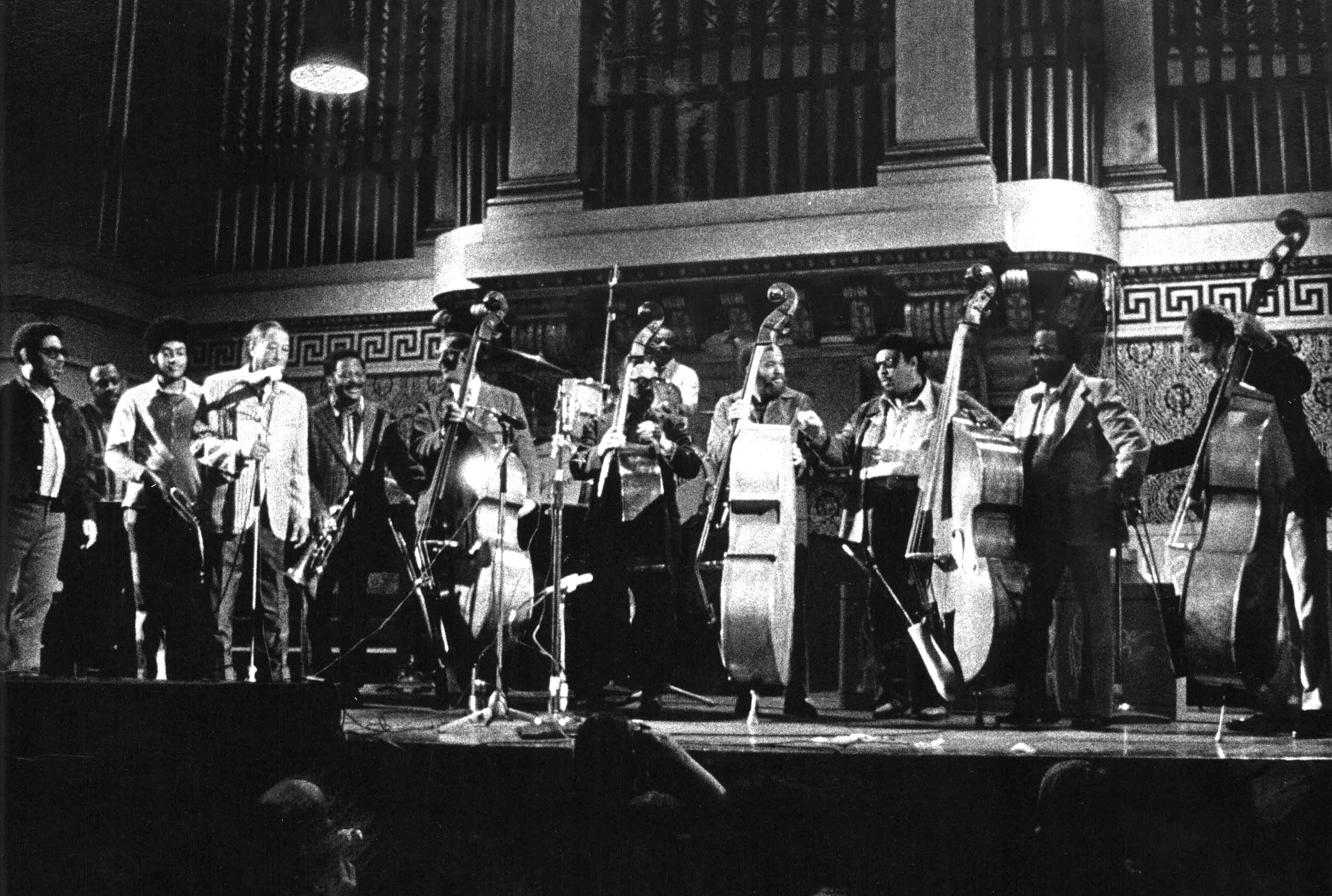 Dizzy, Duke, Mingus, and others at the 1972 convocation in Woolsey Hall